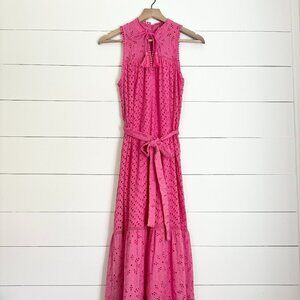 NWT Allison New York Estelle pink eyelet maxi dress